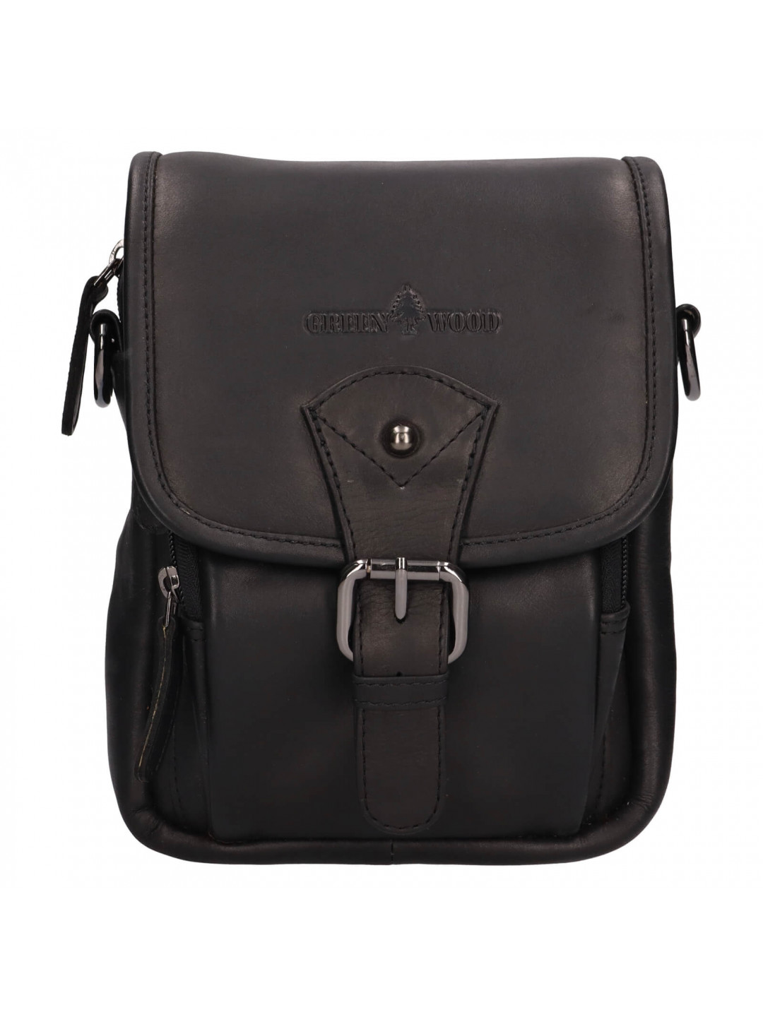 Pánská kožená taška přes rameno Greenwood Damian – černá